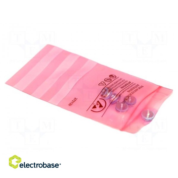 Protection bag | ESD | L: 127mm | W: 76mm | Thk: 75um | 100pcs | pink