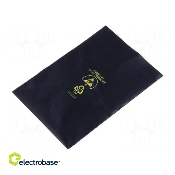 Protection bag | ESD | L: 150mm | W: 100mm | Thk: 0.08mm | black | 10÷100kΩ
