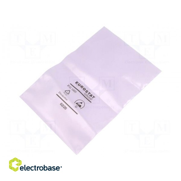 Protection bag | ESD | L: 127mm | W: 76mm | Thk: 75um | polyetylene | pink