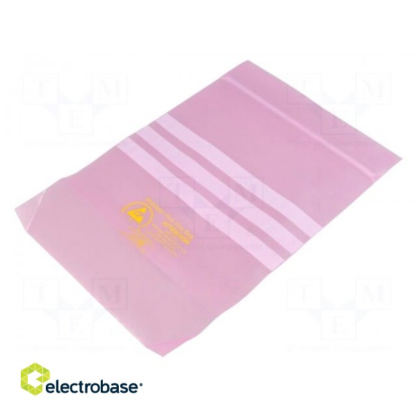 Protection bag | ESD | L: 200mm | W: 150mm | Thk: 75um | polyetylene | pink