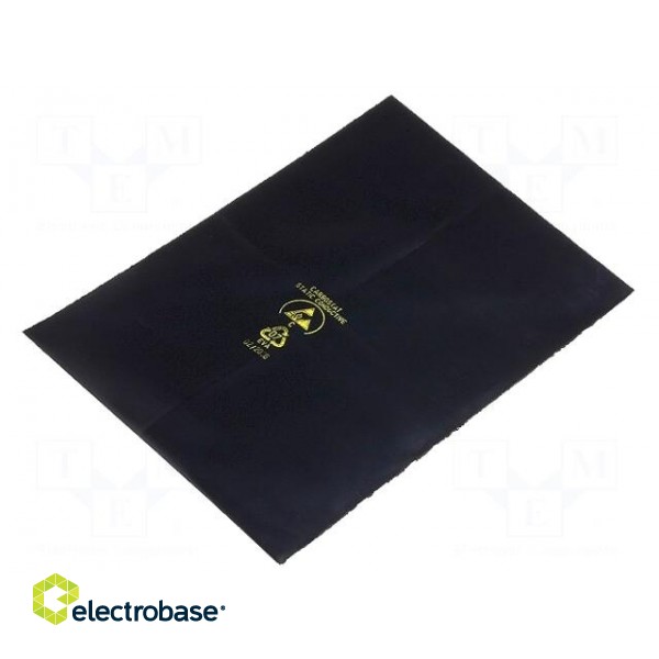 Protection bag | ESD | L: 225mm | W: 150mm | Thk: 0.08mm | black | 10÷100kΩ