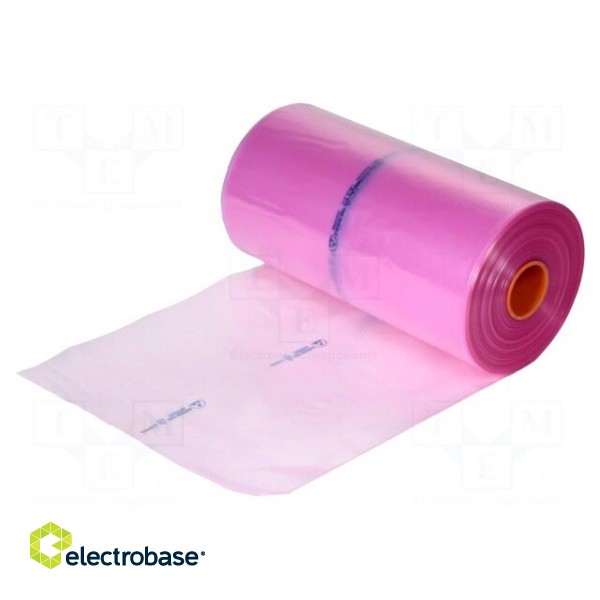 Protection bag | ESD | L: 250m | W: 500mm | Thk: 90um | polyetylene | pink