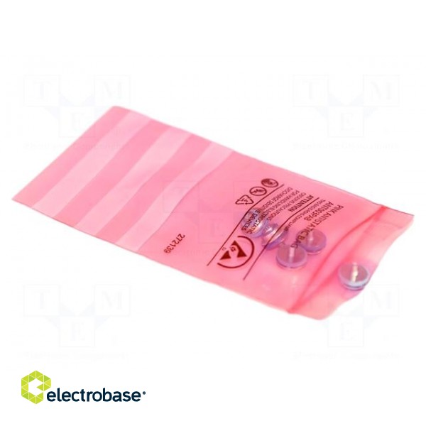 Protection bag | ESD | L: 305mm | W: 203mm | Thk: 75um | 100pcs | pink