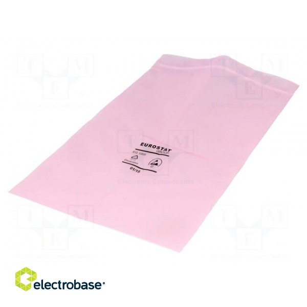 Protection bag | ESD | L: 254mm | W: 152mm | Thk: 90um | polyetylene | pink
