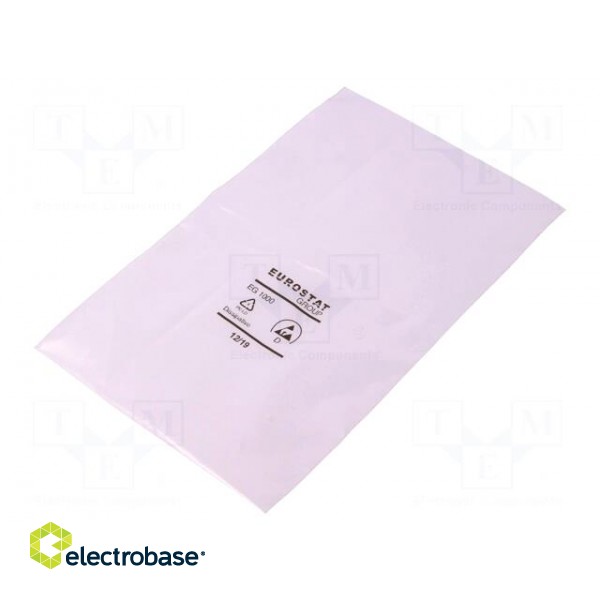 Protection bag | ESD | L: 305mm | W: 254mm | Thk: 50um | polyetylene | pink