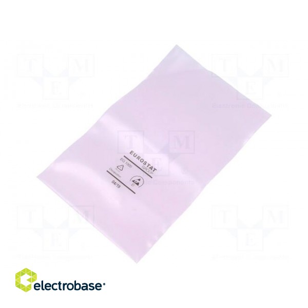 Protection bag | ESD | L: 305mm | W: 254mm | Thk: 90um | polyetylene | pink
