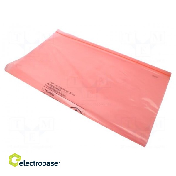 Protection bag | ESD | L: 610mm | W: 508mm | Thk: 75um | 100pcs | pink