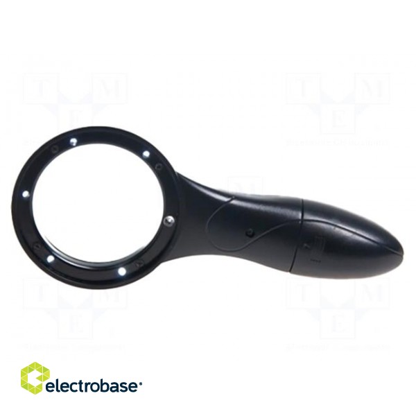 Tool: hand magnifier | ESD | Mag: x2.25 | Illumin: LED,UV LED | Ø60mm image 2