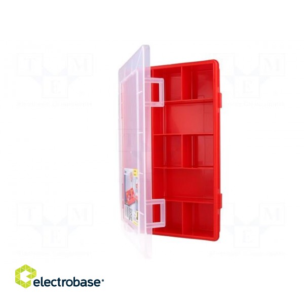 Container: compartment box | 290x185x46mm | red | polypropylene paveikslėlis 9
