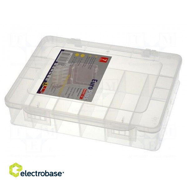 Container: compartment box | 180x149x40mm | white | polypropylene