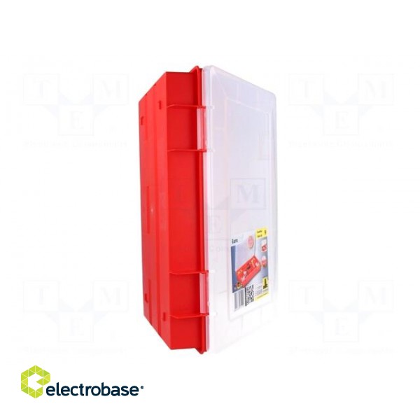 Container: compartment box | 290x185x46mm | red | polypropylene фото 6