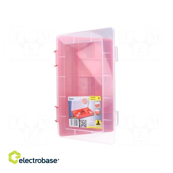 Container: compartment box | 290x185x46mm | red | polypropylene фото 8