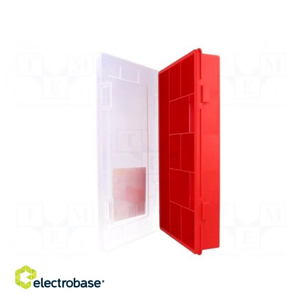 Container: compartment box | 290x185x46mm | red | polypropylene фото 2