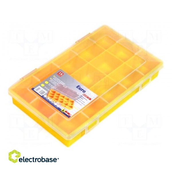 Container: compartment box | 290x185x46mm | yellow | polypropylene