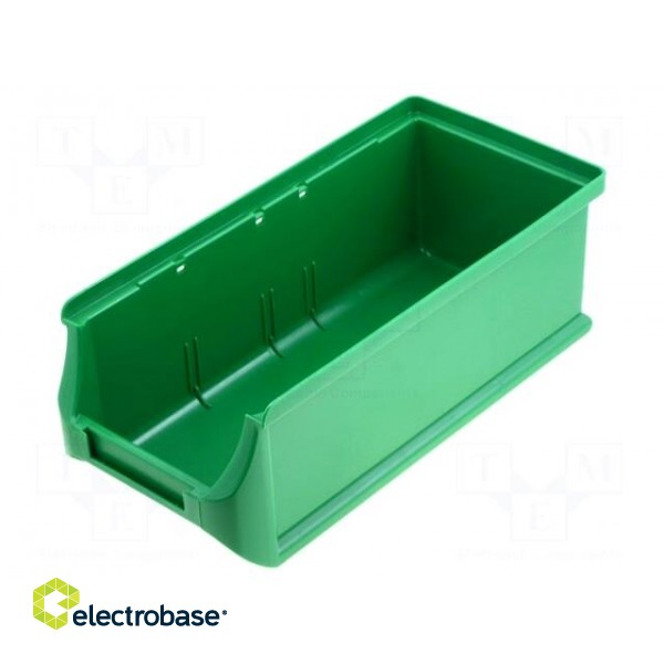 Container: cuvette | plastic | green | 102x215x75mm