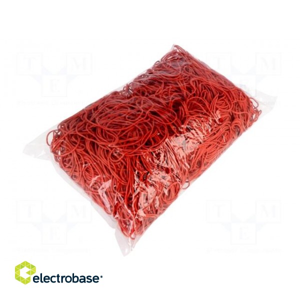 Rubber bands | Width: 1.5mm | Thick: 1.5mm | rubber | red | Ø: 70mm | 1kg image 1