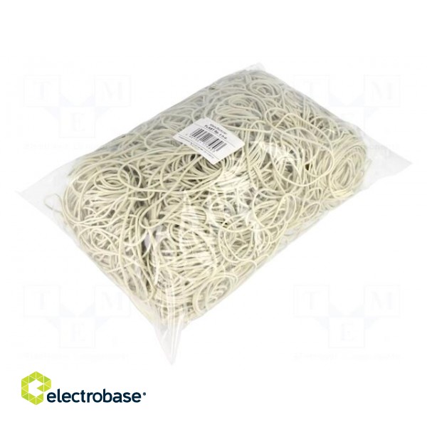 Rubber bands | Width: 1.5mm | Thick: 1.5mm | rubber | Colour: white фото 1