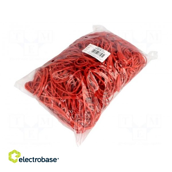 Rubber bands | Width: 3mm | Thick: 1.5mm | rubber | Colour: red | Ø: 70mm фото 1
