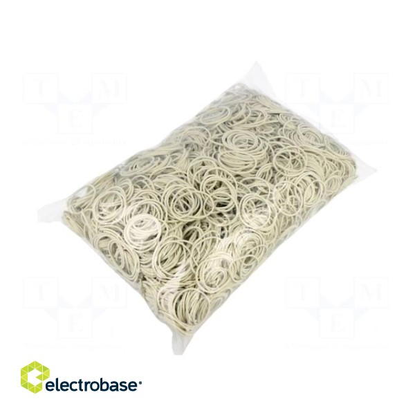 Rubber bands | Width: 3mm | Thick: 1.5mm | rubber | white | Ø: 80mm | 1kg image 1