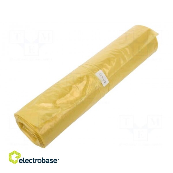 Trash bags | polyetylene LD | yellow | 120l | 25pcs.