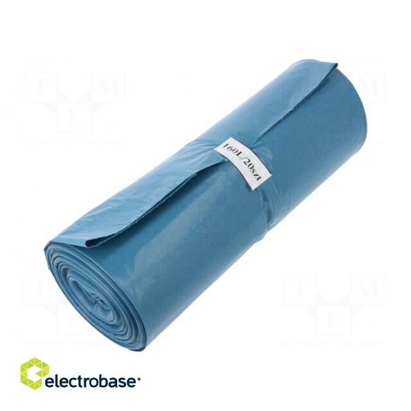 Trash bags | LDPE | Colour: blue | 20pcs | 160l