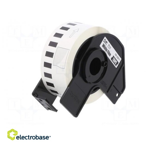 Foil tape | 29mm | 15.24m | white | Character colour: black | glued фото 2