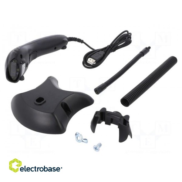 Barcode scanner | Interface: USB | with holder | 1D image 1