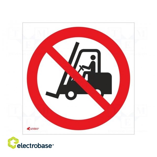Safety sign | prohibitory | Mat: PVC | W: 200mm | H: 200mm
