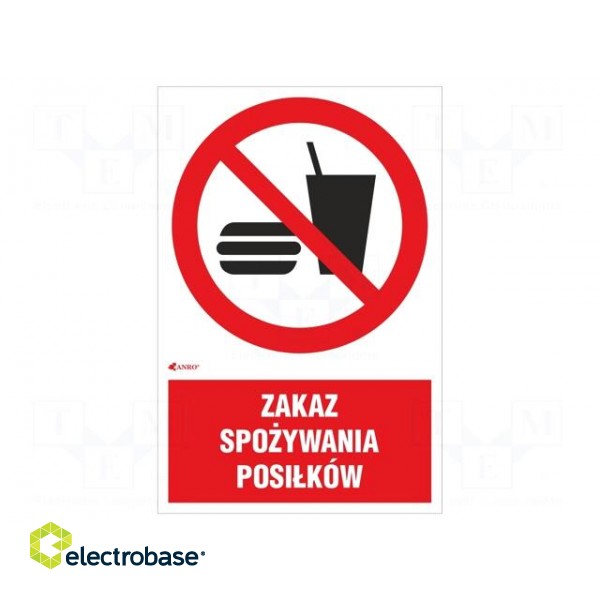 Safety sign | prohibitory | PVC | W: 200mm | H: 300mm