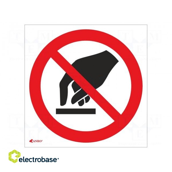 Safety sign | prohibitory | self-adhesive folie | W: 200mm | H: 200mm