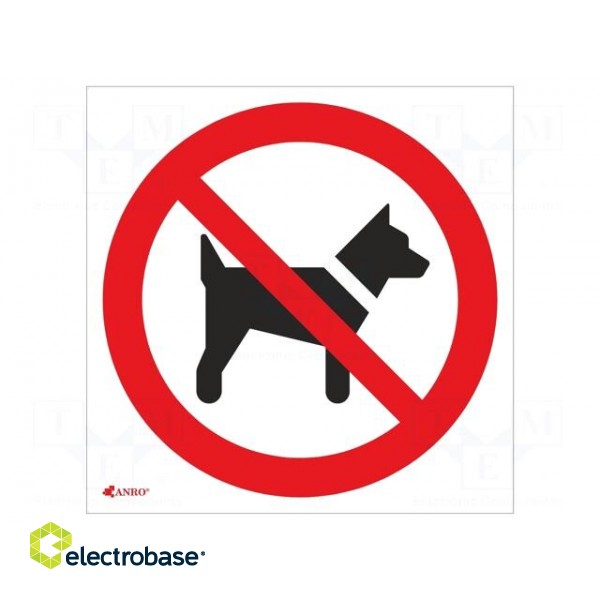 Safety sign | prohibitory | self-adhesive folie | W: 200mm | H: 200mm