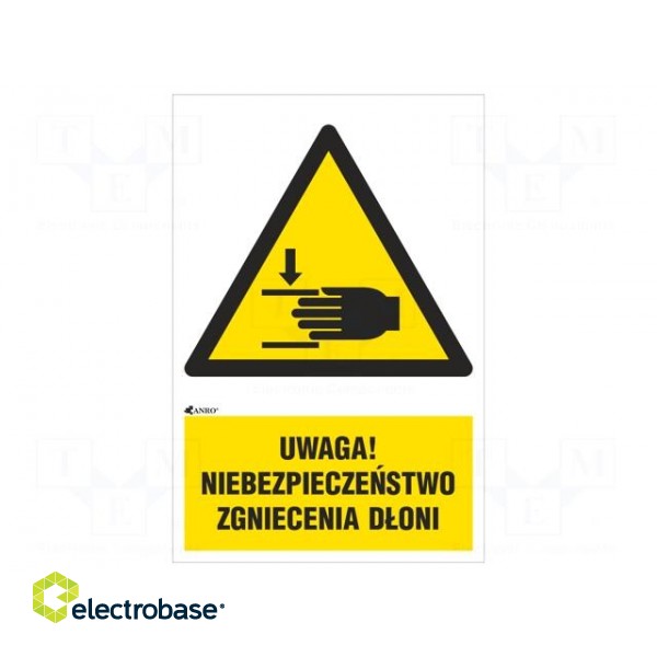 Safety sign | warning | self-adhesive folie | W: 200mm | H: 300mm