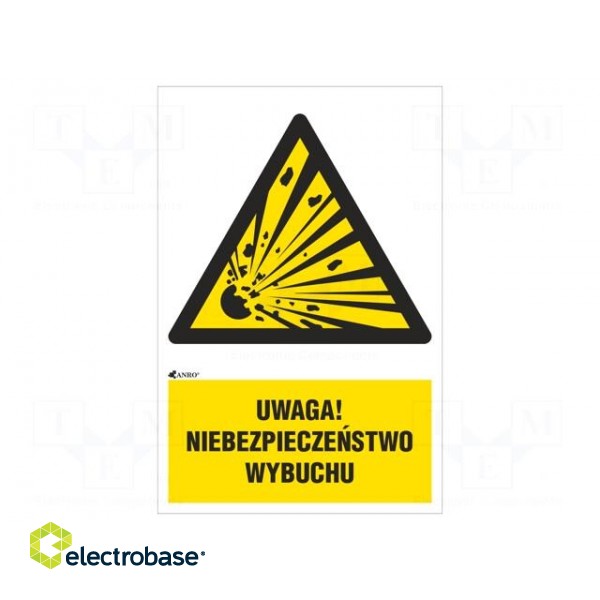 Safety sign | warning | Mat: PVC | W: 200mm | H: 300mm