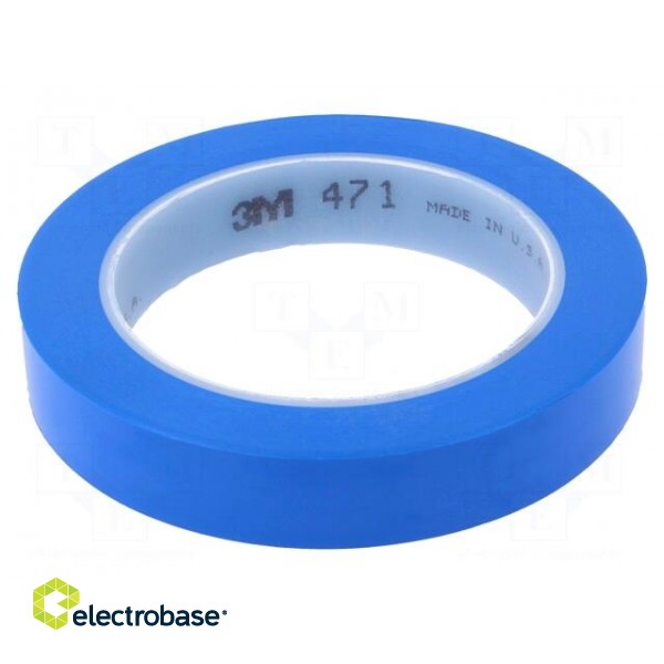 Tape: marking | blue | L: 33m | W: 19mm | Thk: 0.13mm | 2.5N/cm | 130%