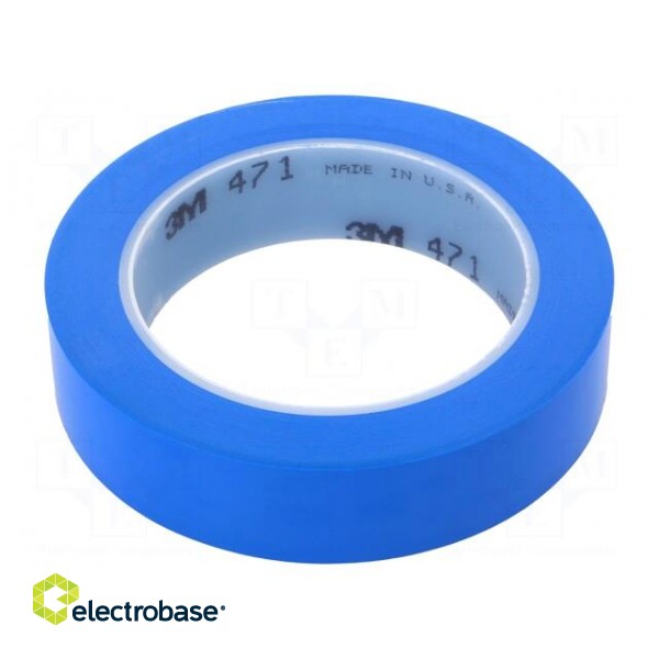 Tape: marking | blue | L: 33m | W: 25mm | Thk: 0.13mm | 2.5N/cm | 130%