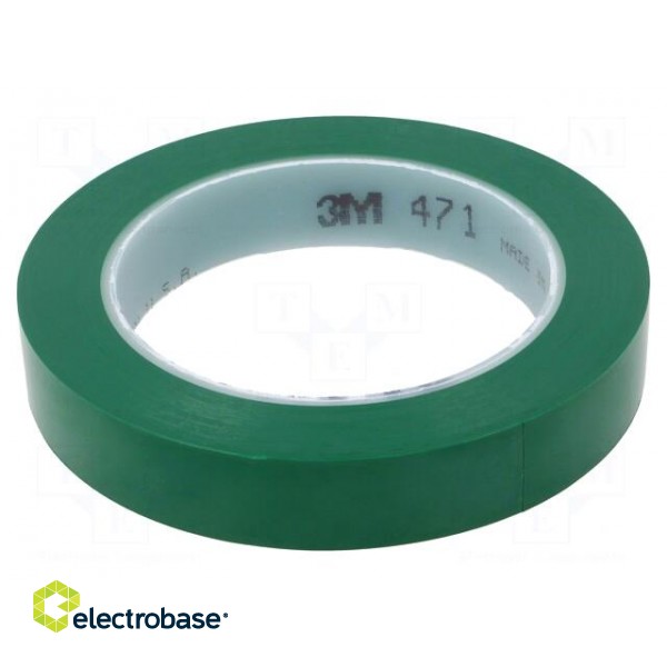 Tape: marking | green | L: 33m | W: 19mm | Thk: 0.13mm | 2.5N/cm | 130%