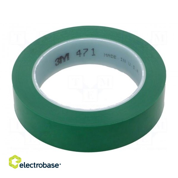 Tape: marking | green | L: 33m | W: 25mm | Thk: 0.13mm | 2.5N/cm | 130%
