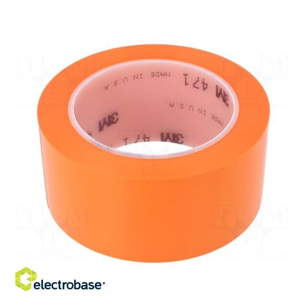 Tape: marking | orange | L: 33m | W: 50mm | Thk: 0.13mm | 2.5N/cm | 130%