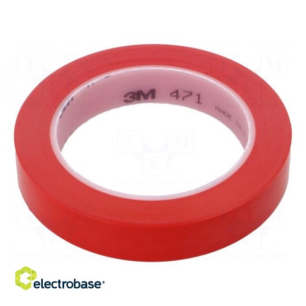 Tape: marking | red | L: 33m | W: 19mm | Thk: 0.13mm | 2.5N/cm | 130%