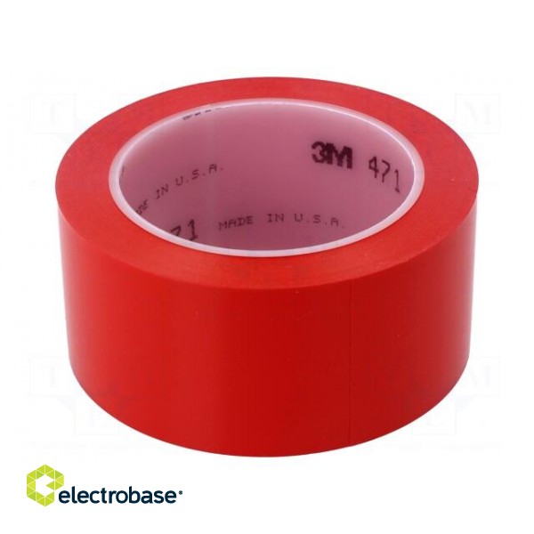 Tape: marking | red | L: 33m | W: 50mm | Thk: 0.13mm | 2.5N/cm | 130%