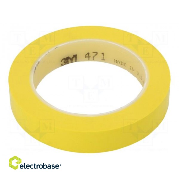 Tape: marking | yellow | L: 33m | W: 19mm | Thk: 0.13mm | 2.5N/cm | 130%