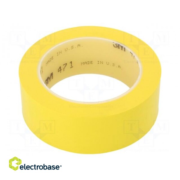 Tape: marking | yellow | L: 33m | W: 38mm | Thk: 0.13mm | 2.5N/cm | 130%