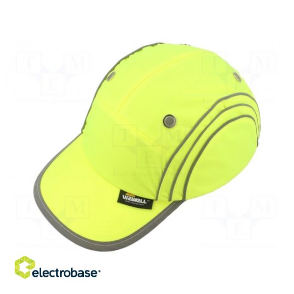 Light helmet | adjustable | Size: 58÷62mm | yellow | polyester фото 1