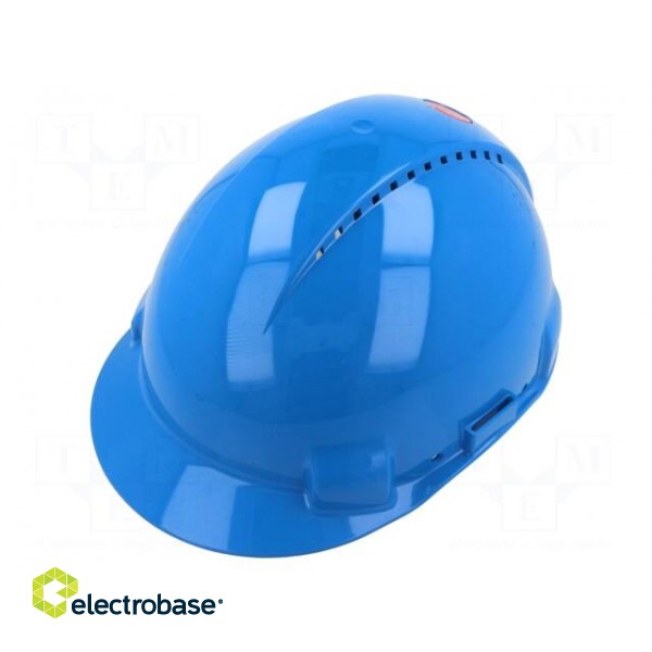 Protective helmet | vented | Size: 53÷62mm | blue | HDPE | G3000 | 310g фото 1