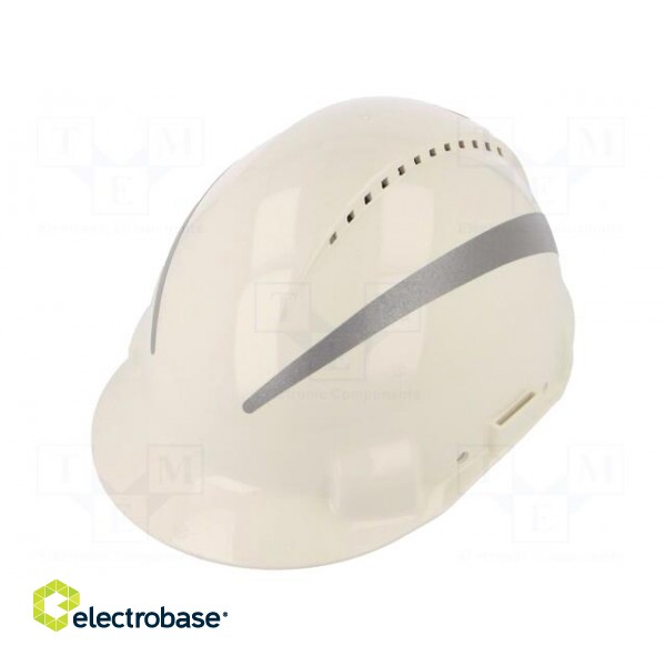 Protective helmet | vented,with reflector | Size: 53÷62mm | white paveikslėlis 1