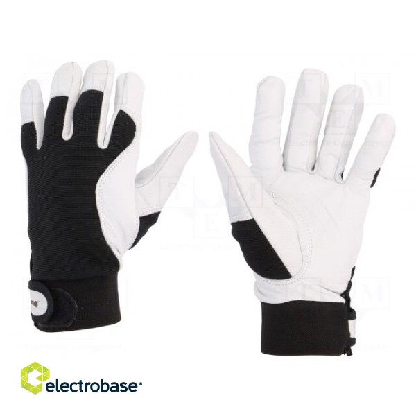 Protective gloves | Size: 10 | black | natural leather