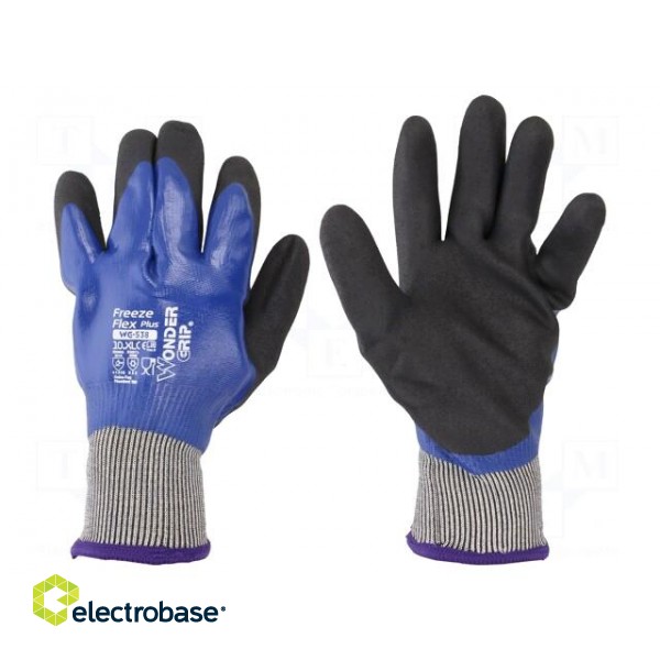 Protective gloves | Size: 10,XL | blue | latex,polyester