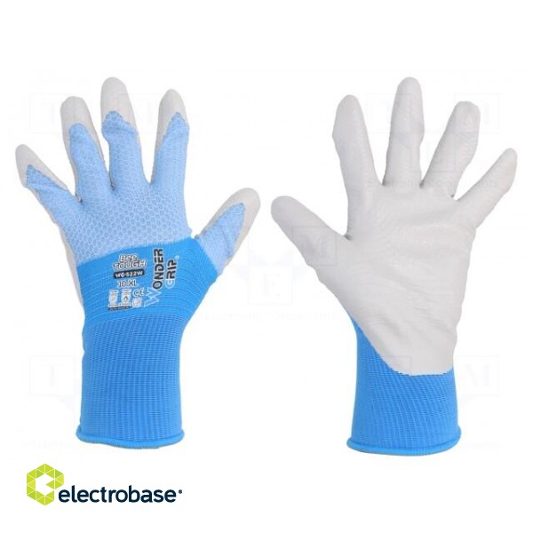 Protective gloves | Size: 10,XL | blue/white | nitryl,polyester