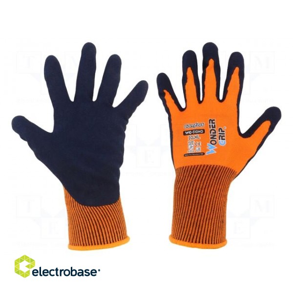 Protective gloves | Size: 10,XL | orange | polyester | Comfort