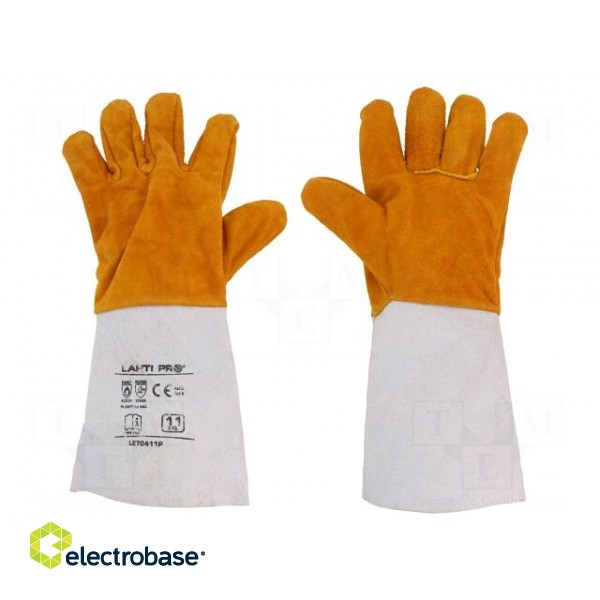 Protective gloves | Size: 11 | natural leather | long